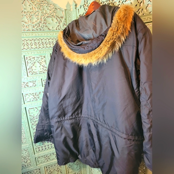 Timberland | Vtg Men's Weathergear Oversized Black Parka Coat | Black Fur - Picture 4 of 16